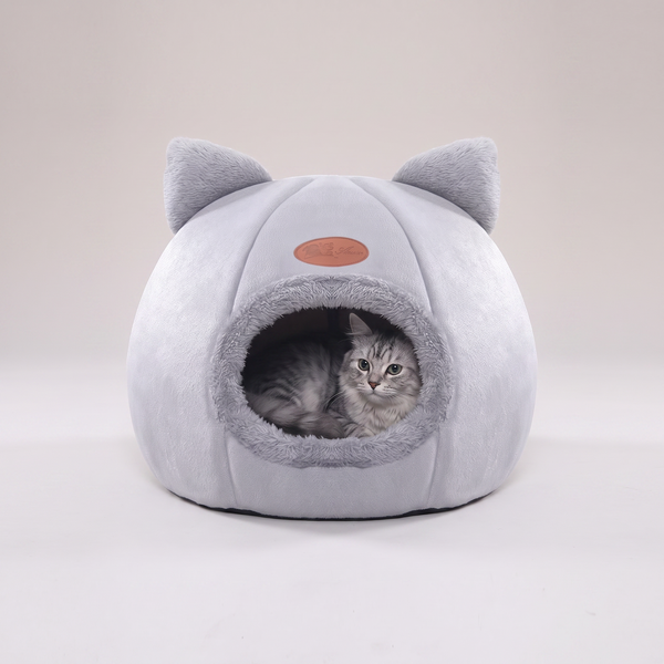 Cat Cave Bed studio image with cat