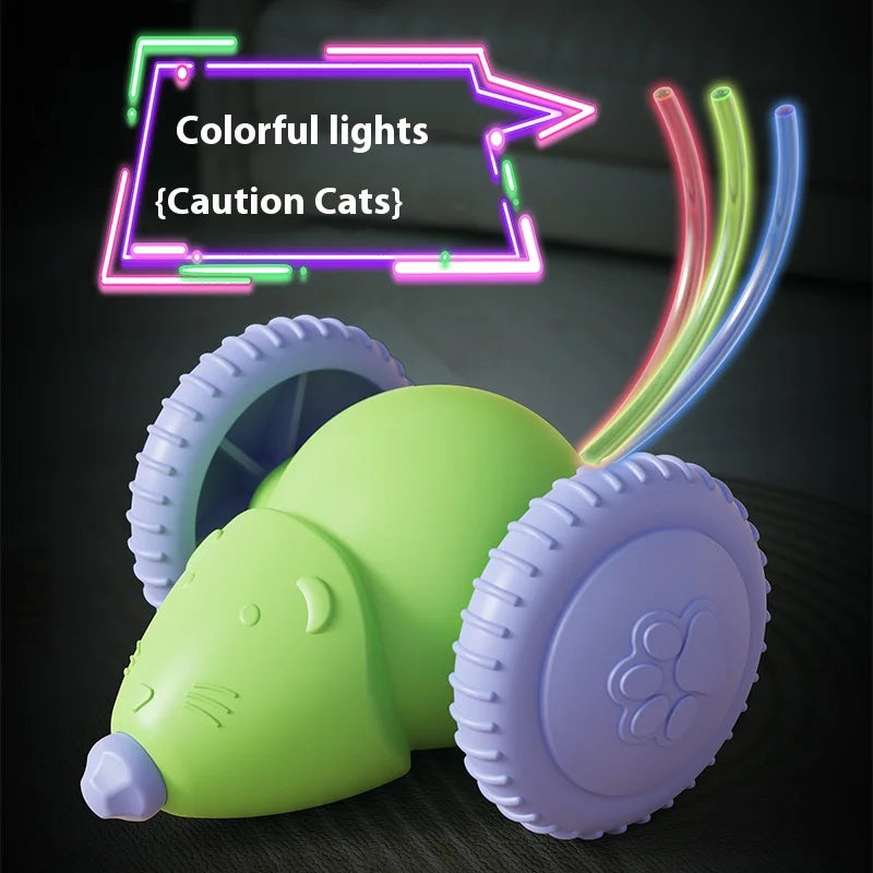 Electric Mouse Car Interactive Cat Toy Rechargeable Automatic Kitten Toy Intelligent Obstacle Avoidance Cat Toy