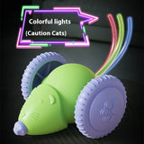 Electric Mouse Car Interactive Cat Toy Rechargeable Automatic Kitten Toy Intelligent Obstacle Avoidance Cat Toy