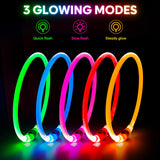 Led Dog Collar - Waterproof Lighted Pet Collar Rechargeable for Night, TPU Cuttable Light up Doggie Collar for Small, Medium, Large Dogs Walking (Green)