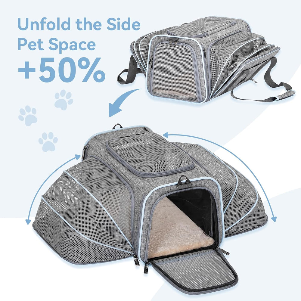Small Double Expandable Cat Carrier for Kittens and Air Travel