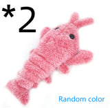 Pet Toys Electric Jumping Shrimp USB Charging Simulation Lobster Funny Cat Plush Pets Toy