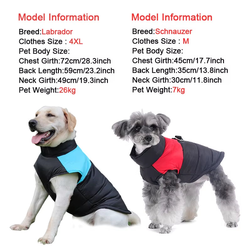 Winter Pet Dog Clothes Warm Big Dog Coat Puppy Clothing Waterproof Pet Vest Jacket for Small Medium Large Dogs Golden Retriever