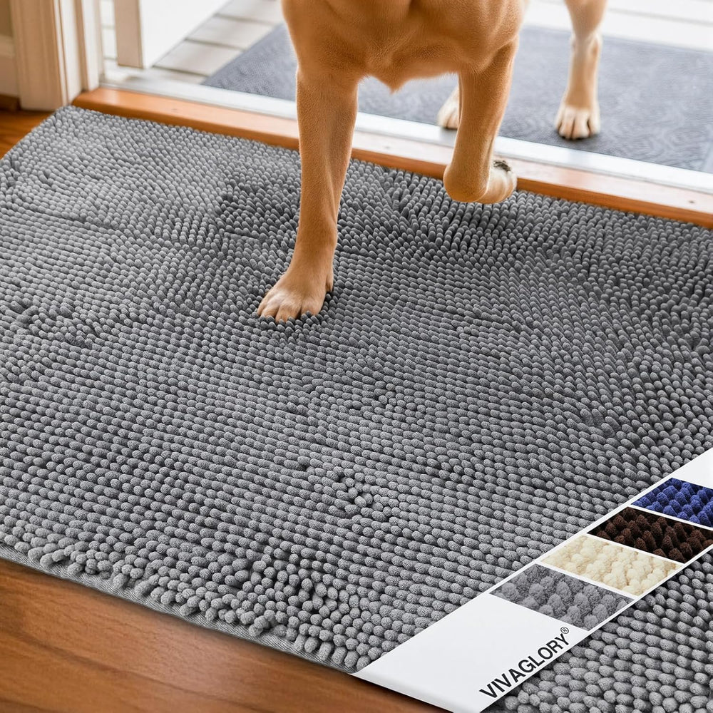 Dog Door Mat Absorpmax Dog Mat for Muddy Paw, 31 × 20", Grey