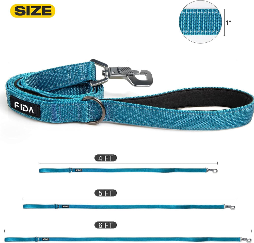 Heavy Duty Dog Leash for Medium Large Dogs, 5 FT, Dual Padded Handles
