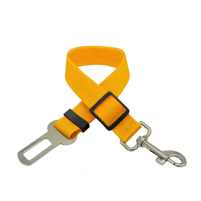 Adjustable Dog Car Seat Belt Safety Harness with Lead Clip Traction Harness for Cats and Dogs Vehicle Pet Seat Accessory