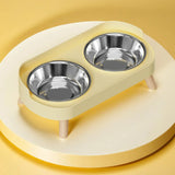 Fashion Pet Dual Food and Water Station Stainless Steel Bowls with Neck Support for Cats and Dogs