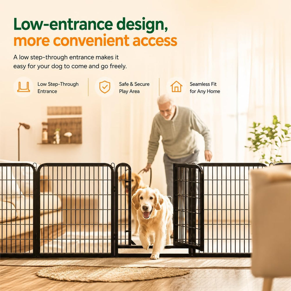 Yaheetech Dog Playpen 32In 16 Panels Pet Fence for Indoor Yard RV Camping