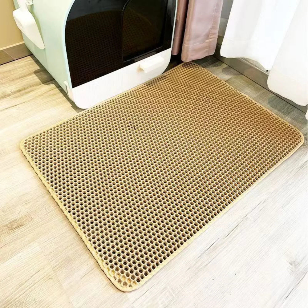 Premium Large Cat Litter Mat 90X60Cm Waterproof Double Layer Litter Trapper Non-Slip Washable Pet Toilet Pad Sand Control