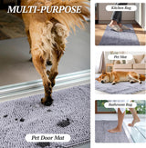 Dog Door Mat Absorpmax Dog Mat for Muddy Paw, 35 × 25", Grey
