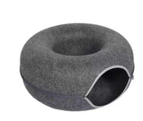 Donut Cat Tunnel Bed Pets House Natural Felt Pet Cat Cave Interactive Toys round Wool Felt Pet Bed Cat Training Toy Cat House