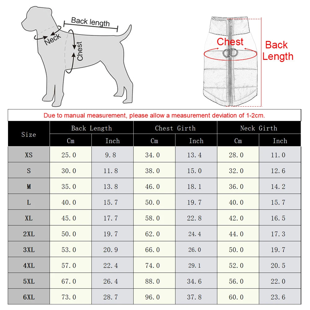 Winter Pet Dog Clothes Warm Big Dog Coat Puppy Clothing Waterproof Pet Vest Jacket for Small Medium Large Dogs Golden Retriever