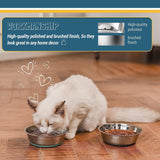 Lightweight Stainless Steel Cat Dog Bowls, 3 US Cup Each, 2-Pack