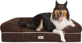 X-Large Dog Bed, Orthopedic Dog Sofa Memory Foam Mattress, Calming Dog Couch Bed, Wall Rim Pillow, Water Resistant Liner, Washable Cover, Non-Slip Bottom, Chester, X-Large Cocoa Brown