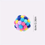 1/3PCS Cat Toys Cat Plush Ball Toy Pet Elastic Bell Ball Self Hi Ball Playing Cat Colorful Woolen Ball