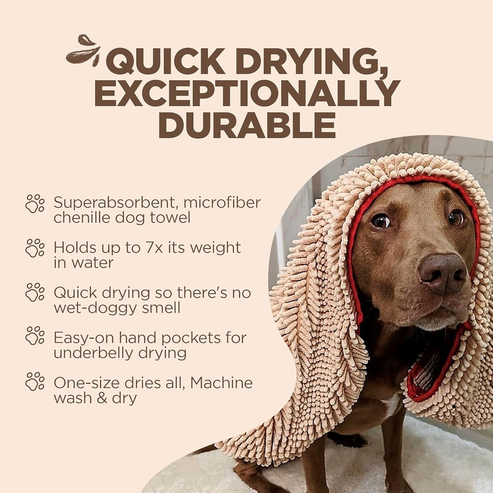 Soggy Doggy Super Shammy Absorbent Dog Towel, Beige, 31X14