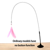 Cat Teaser Toy - Interactive Bell & Feather Wand - Long Suction Cup Pole for Exciting Playtime Adventures - Ultimate Cat Toy