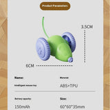 Electric Mouse Car Interactive Cat Toy Rechargeable Automatic Kitten Toy Intelligent Obstacle Avoidance Cat Toy
