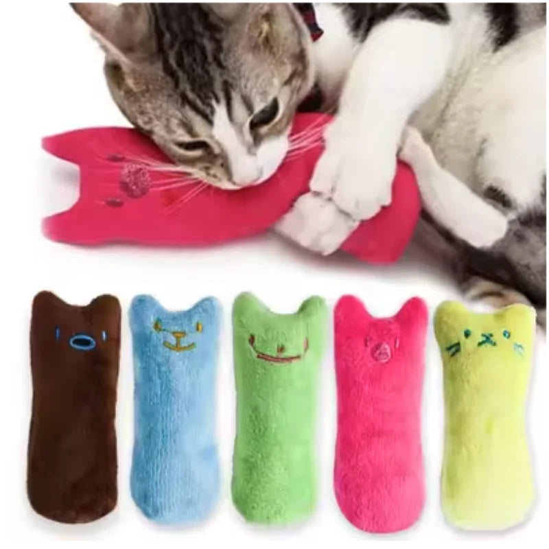 Teeth Grinding Catnip Toys Funny Interactive Plush Cat Toy Pet Kitten Chewing Vocal Toy Claws Thumb Bite Cat Mint for Cats