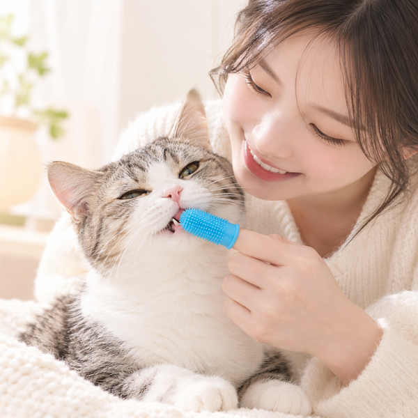 Silicone Cat Finger Toothbrush Set