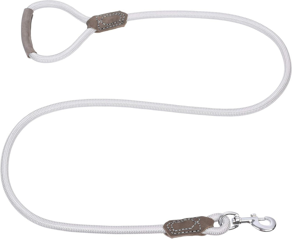 Dog Leash with Genuine Leather-Wrapped Ends/Handle, 4/5/6FT