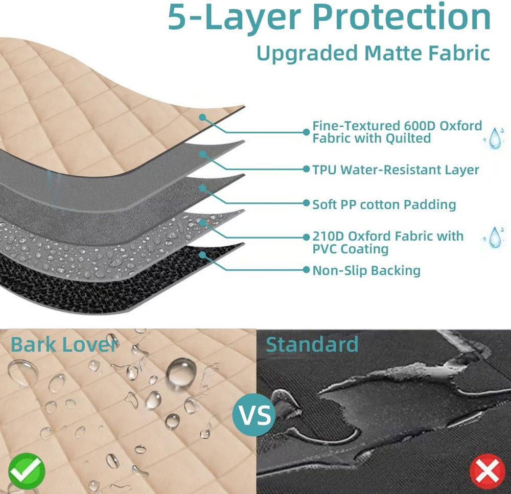 Dog Car Seat Cover for Back Seat Waterproof Backseat Protector, Nonslip Rear Seat Cover for Kids,Universal Size Fits Cars Trucks Suvs (Beige)