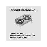 Fashion Pet Dual Food and Water Station Stainless Steel Bowls with Neck Support for Cats and Dogs
