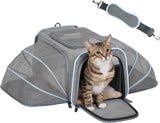Small Double Expandable Cat Carrier for Kittens and Air Travel