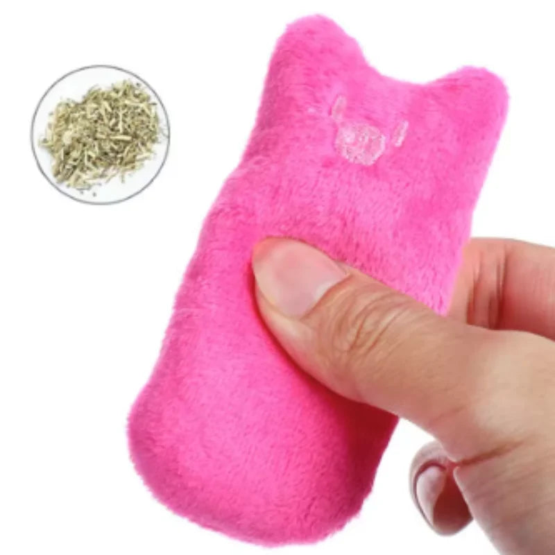 Teeth Grinding Catnip Toys Funny Interactive Plush Cat Toy Pet Kitten Chewing Vocal Toy Claws Thumb Bite Cat Mint for Cats