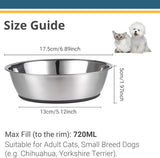 Lightweight Stainless Steel Cat Dog Bowls, 3 US Cup Each, 2-Pack