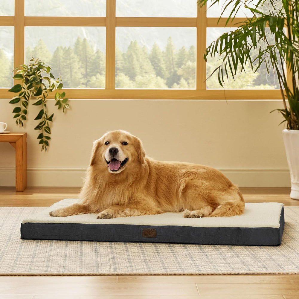 Bedsure XL Dog Bed, Extra Large Pet Bed with Comfy Sherpa,44X32In Grey