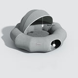 Round Cat Tunnel Nest Bed with Partial Cover and Summer Mat