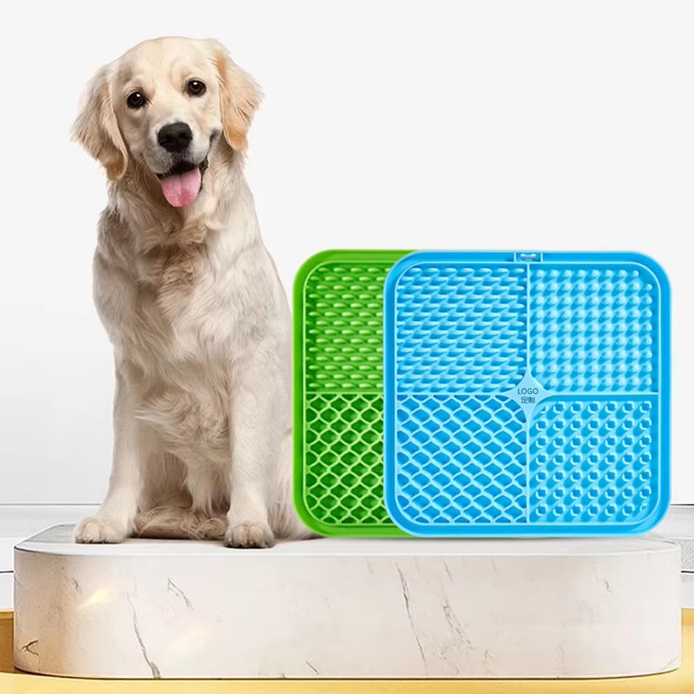 Silicone Licking Pad Pet Dog Lick Pad Bath Peanut Butter Slow Eating Licking Feeder Cats Lickmat Feeding Dog Lick Mat Supplies