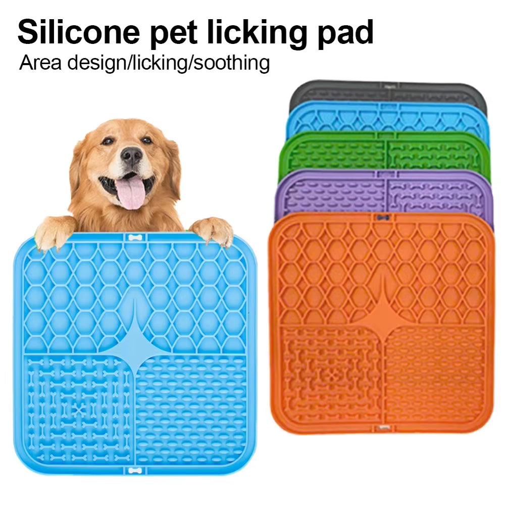 Silicone Licking Pad Pet Dog Lick Pad Bath Peanut Butter Slow Eating Licking Feeder Cats Lickmat Feeding Dog Lick Mat Supplies