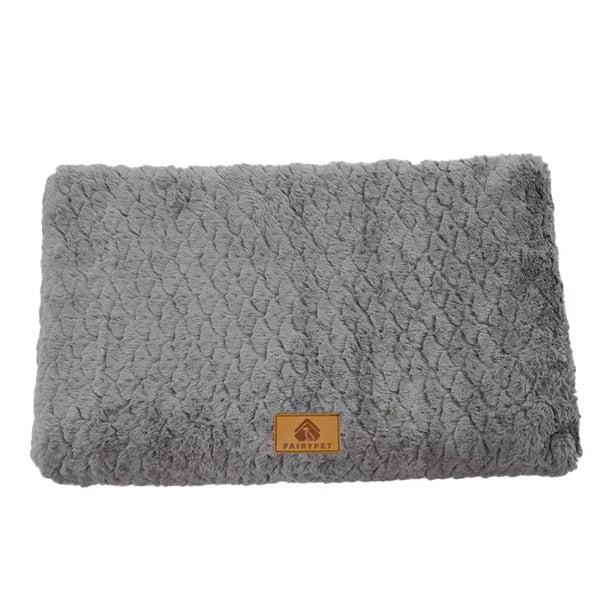 3D Foam Pet Bed with Removable Washable Faux Fur Cover Orthopedic Waterproof Dog Bed for Crate Anti-Slip Bottom Dog Bed