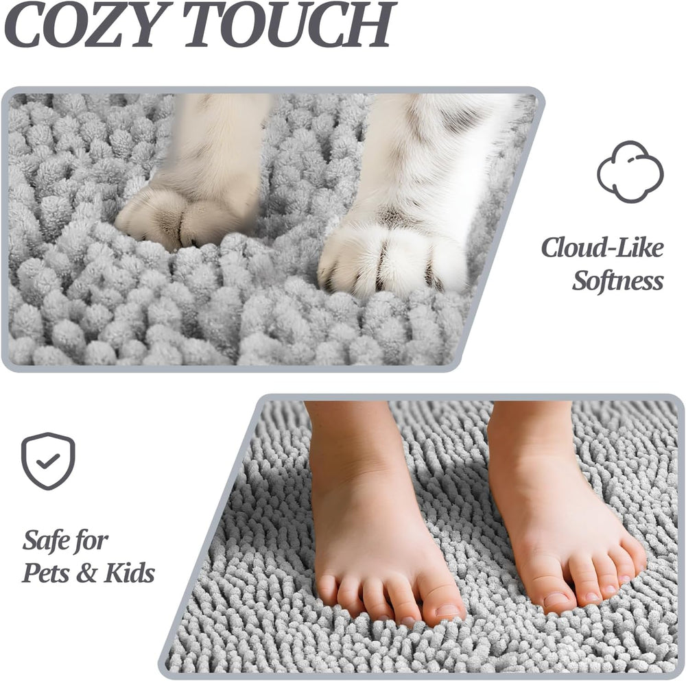 Dog Door Mat Absorpmax Dog Mat for Muddy Paw, 35 × 25", Grey