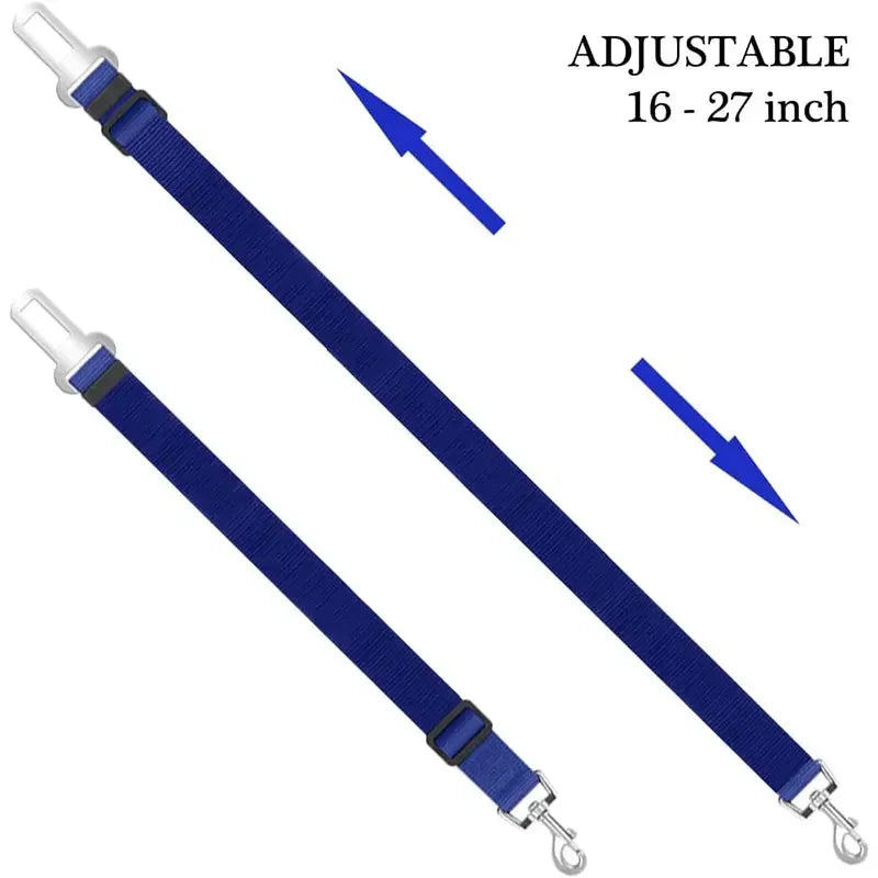 Adjustable Dog Car Seat Belt Safety Harness with Lead Clip Traction Harness for Cats and Dogs Vehicle Pet Seat Accessory