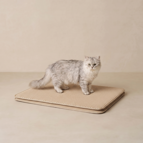 Sifting Litter Mat studio image with cat