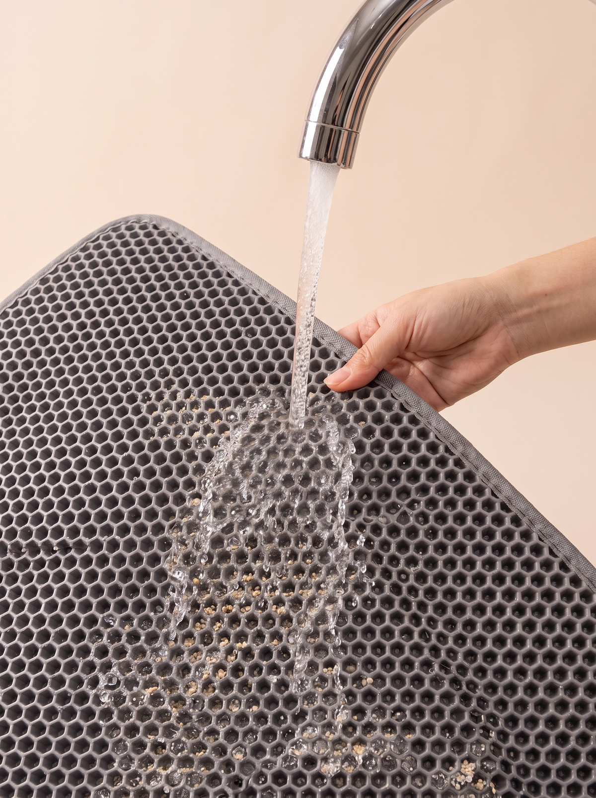 Rinse it clean, no scrubbing needed