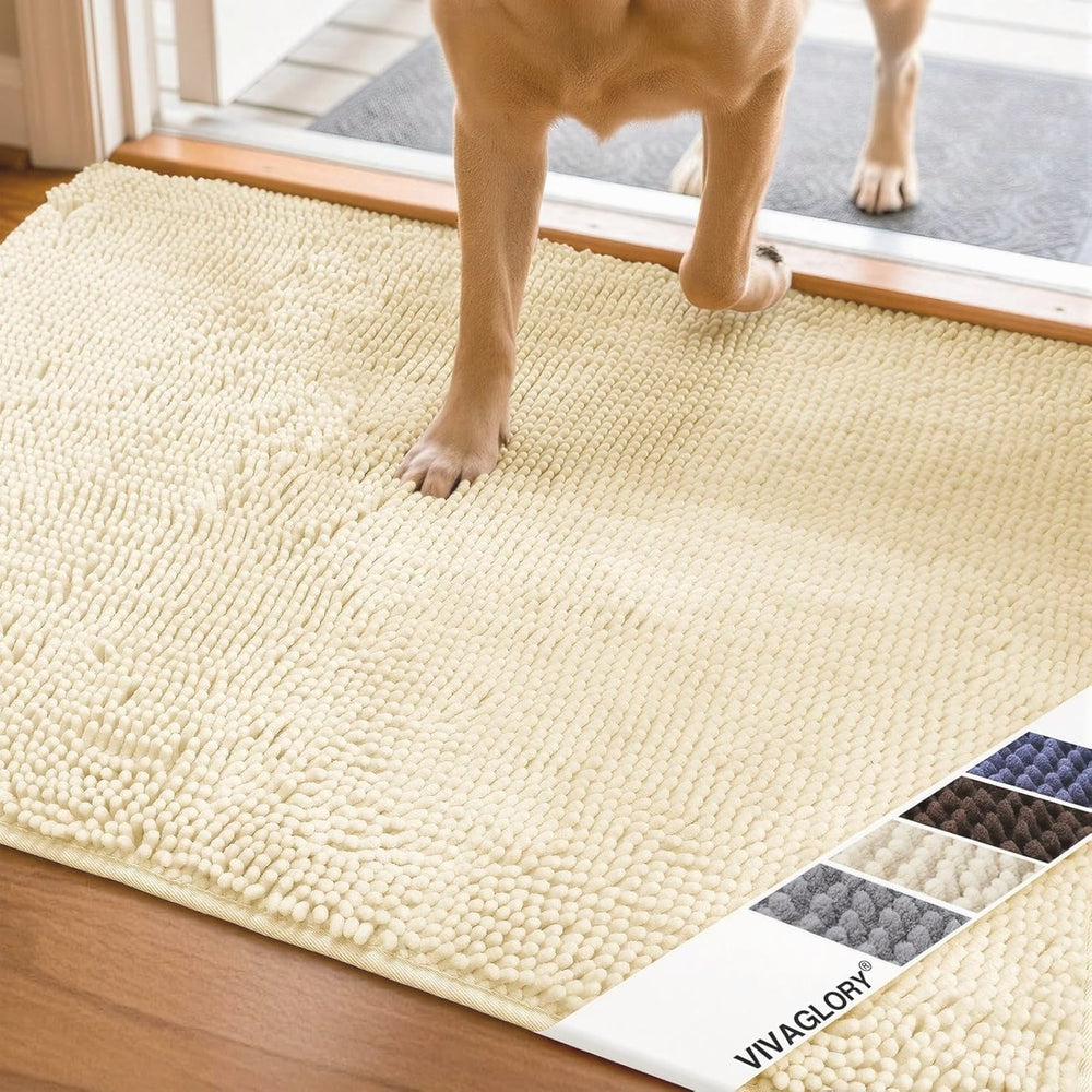 Absorbent dog door mat beige 31x20 - momomoca