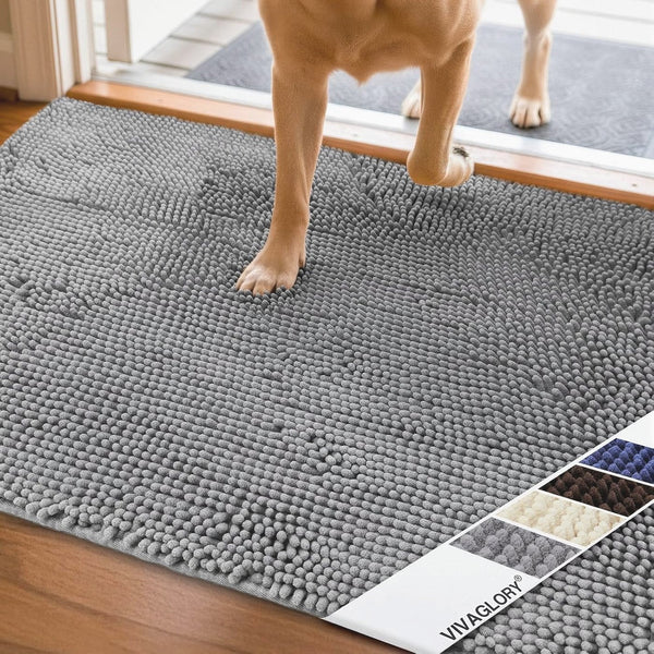 Absorbent dog door mat grey 35x25 - momomoca