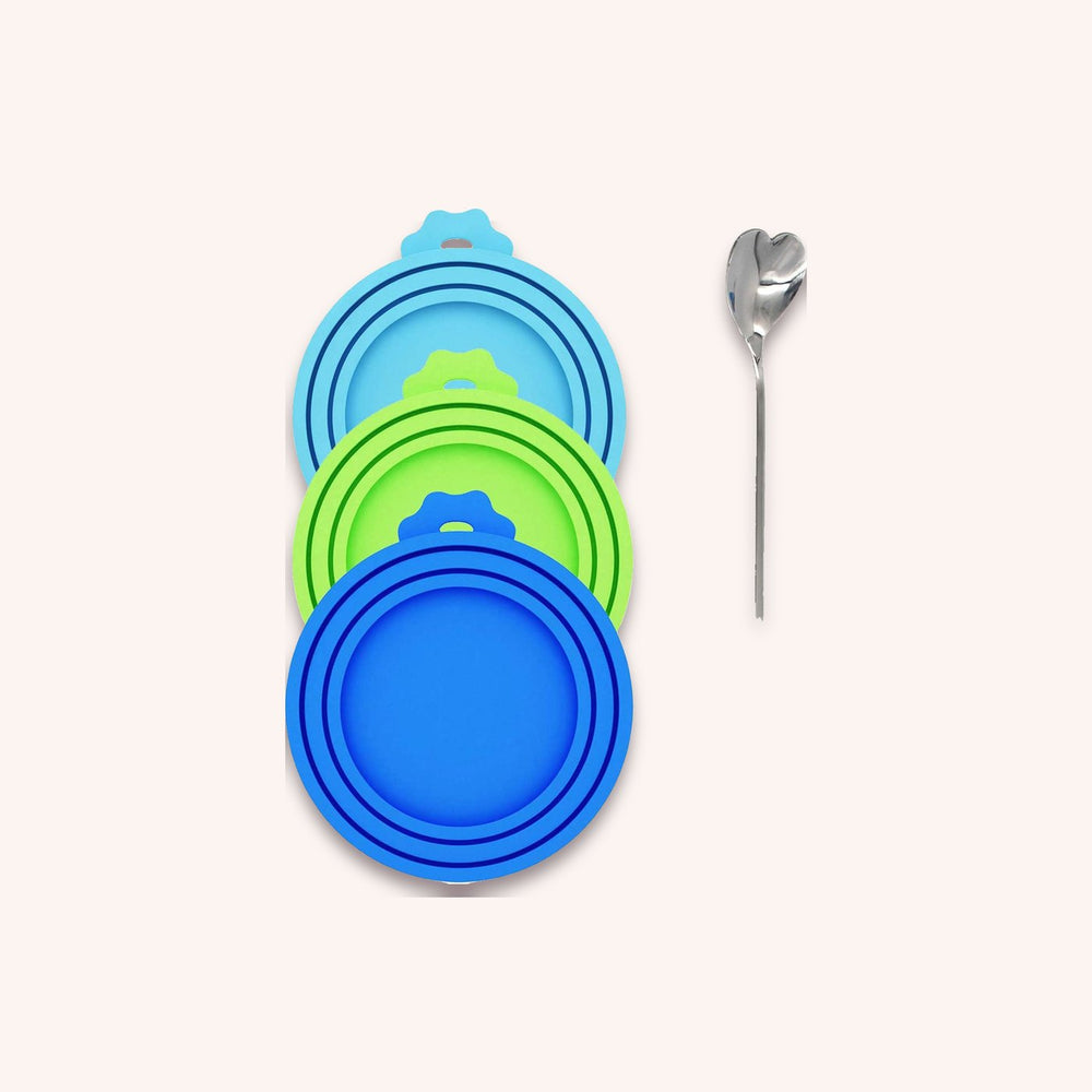 Cat food can lids with scoop, 3-pack - momomoca