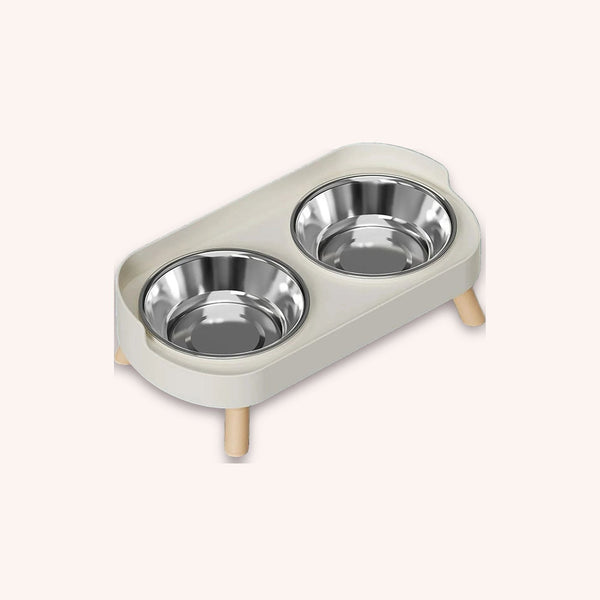 Double cat bowl raised food and water set - momomoca