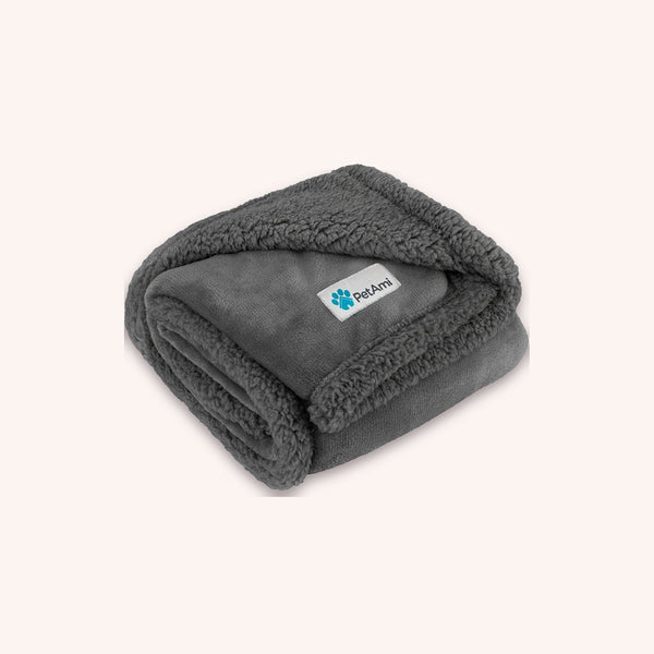 Fleece pet blanket, grey - momomoca