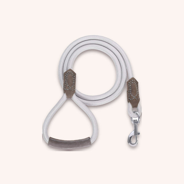 Leather-wrapped dog leash - momomoca