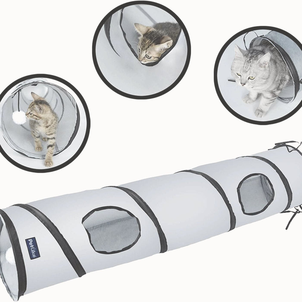 Pop-up cat tunnel with ball - momomoca